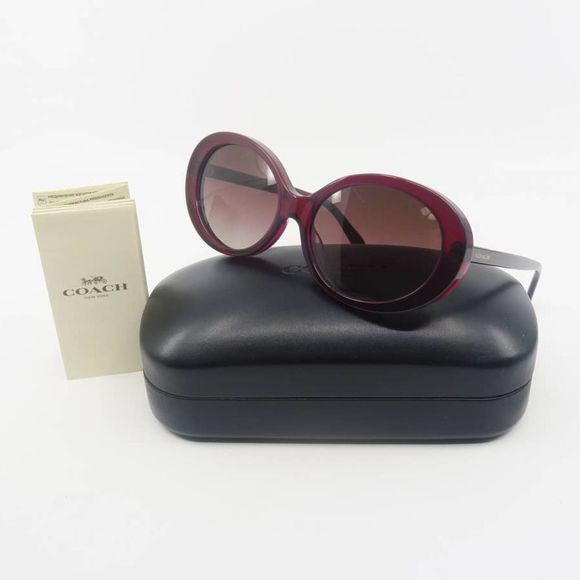 COACH HC8270U 5557/E2 New Transparent Burgundy/Burgundy Gradient Sunglasses - Picture 8 of 10